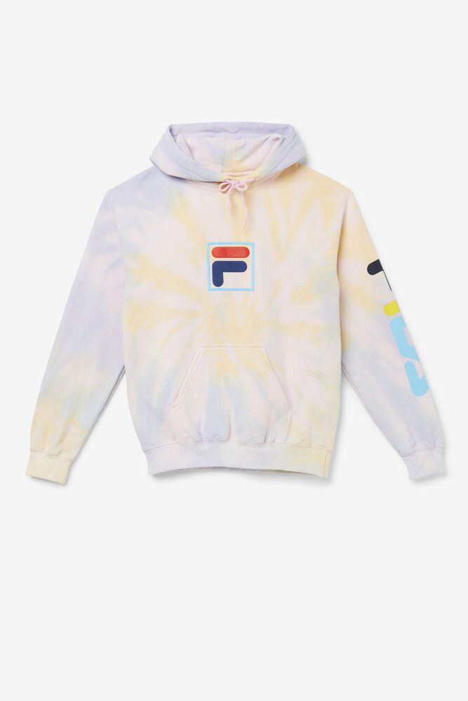 Fila Hoodie Tie Dye Puff Mens Beige - India NXK-862143